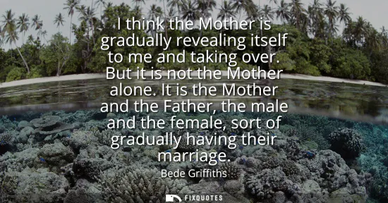 Small: I think the Mother is gradually revealing itself to me and taking over. But it is not the Mother alone.