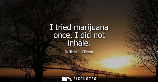 Small: I tried marijuana once. I did not inhale