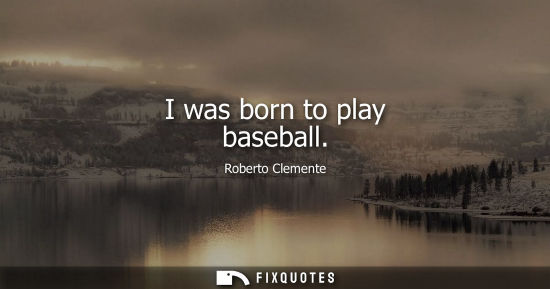 Small: Roberto Clemente: I was born to play baseball