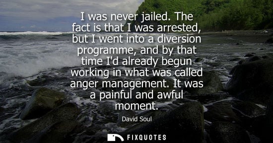 Small: I was never jailed. The fact is that I was arrested, but I went into a diversion programme, and by that