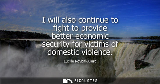 Small: I will also continue to fight to provide better economic security for victims of domestic violence
