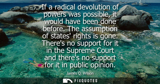 Small: If a radical devolution of powers was possible, it would have been done before. The assumption of state
