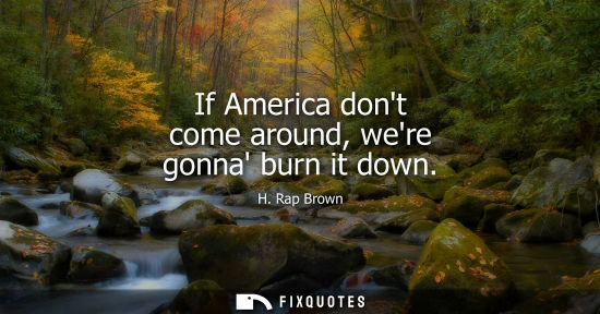 Small: If America dont come around, were gonna burn it down
