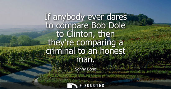 Small: If anybody ever dares to compare Bob Dole to Clinton, then theyre comparing a criminal to an honest man