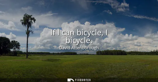 Small: If I can bicycle, I bicycle