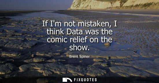 Small: If Im not mistaken, I think Data was the comic relief on the show