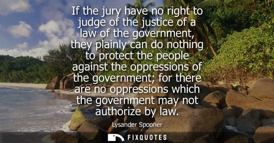 Small: If the jury have no right to judge of the justice of a law of the government, they plainly can do nothi