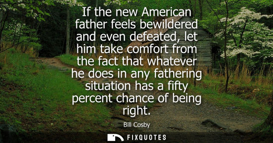 Small: If the new American father feels bewildered and even defeated, let him take comfort from the fact that 