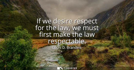 Small: If we desire respect for the law, we must first make the law respectable