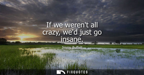 Small: If we werent all crazy, wed just go insane