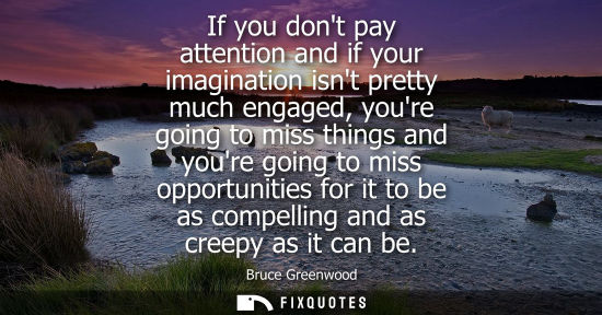 Small: If you dont pay attention and if your imagination isnt pretty much engaged, youre going to miss things and you