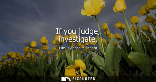 Small: If you judge, investigate