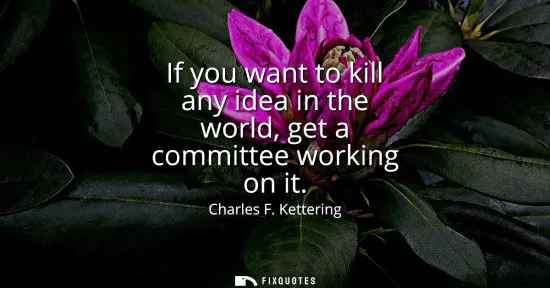 Small: If you want to kill any idea in the world, get a committee working on it