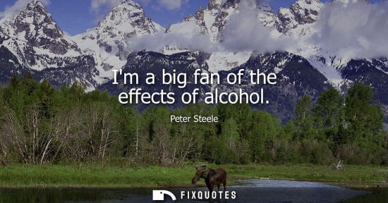 Small: Im a big fan of the effects of alcohol - Peter Steele