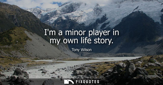 Small: Im a minor player in my own life story