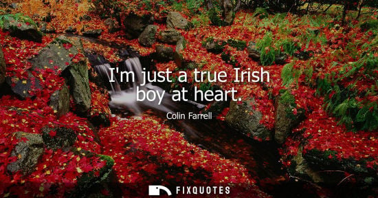 Small: Im just a true Irish boy at heart