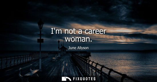 Small: Im not a career woman