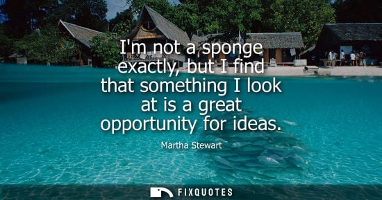 Small: Im not a sponge exactly, but I find that something I look at is a great opportunity for ideas