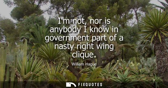 Small: Im not, nor is anybody I know in government part of a nasty right wing clique