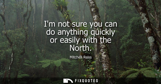 Small: Im not sure you can do anything quickly or easily with the North