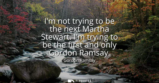 Small: Im not trying to be the next Martha Stewart. Im trying to be the first and only Gordon Ramsay