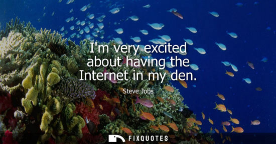Small: Im very excited about having the Internet in my den - Steve Jobs