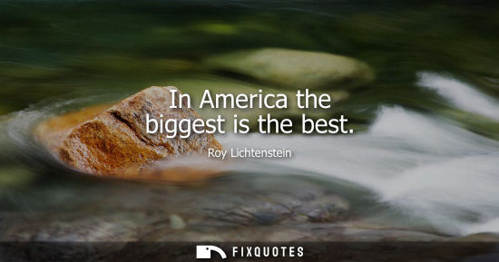 Small: In America the biggest is the best