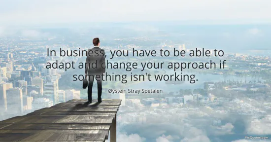 In business, you have to be able to adapt and change your approach if something isnt working - Oystein Stray Spetalen