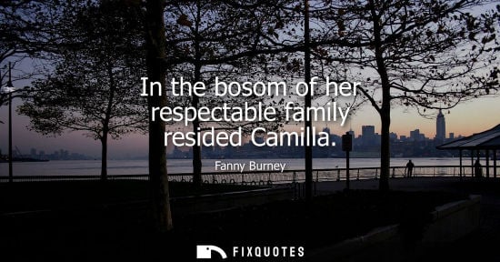 Small: In the bosom of her respectable family resided Camilla