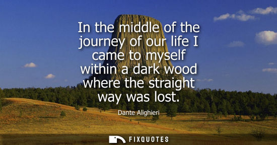 Small: In the middle of the journey of our life I came to myself within a dark wood where the straight way was