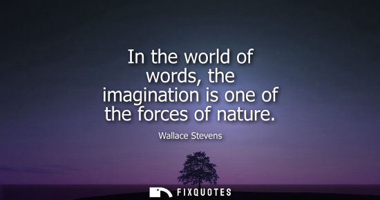 Small: In the world of words, the imagination is one of the forces of nature