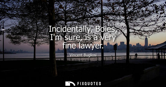 Small: Incidentally, Boies, Im sure, is a very fine lawyer