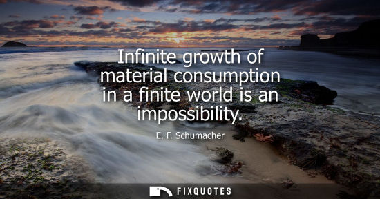 Small: E. F. Schumacher - Infinite growth of material consumption in a finite world is an impossibility
