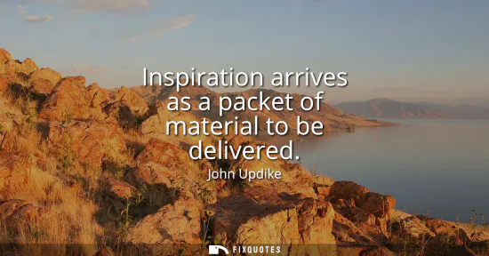 Small: Inspiration arrives as a packet of material to be delivered