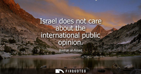 Small: Israel does not care about the international public opinion
