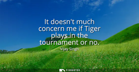 Small: It doesnt much concern me if Tiger plays in the tournament or no