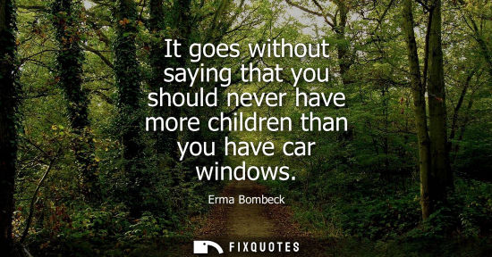 Small: It goes without saying that you should never have more children than you have car windows