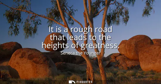 Small: It is a rough road that leads to the heights of greatness