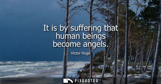 Small: It is by suffering that human beings become angels