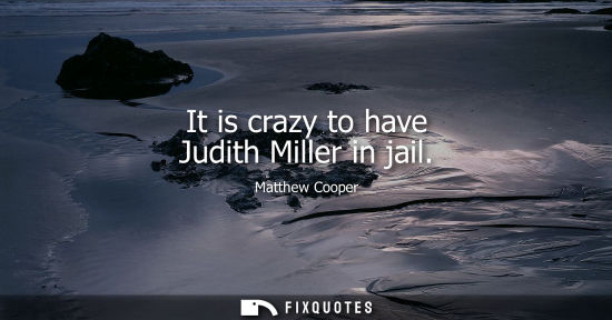 Small: It is crazy to have Judith Miller in jail