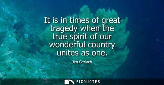 Small: It is in times of great tragedy when the true spirit of our wonderful country unites as one