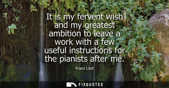 Small: It is my fervent wish and my greatest ambition to leave a work with a few useful instructions for the p
