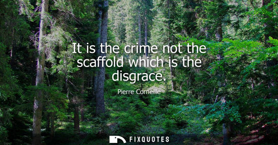 Small: It is the crime not the scaffold which is the disgrace