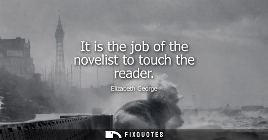 Small: It is the job of the novelist to touch the reader