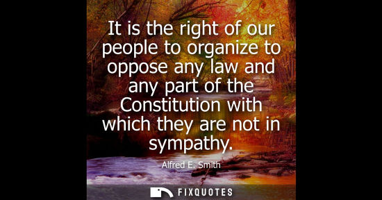 Small: It is the right of our people to organize to oppose any law and any part of the Constitution with which