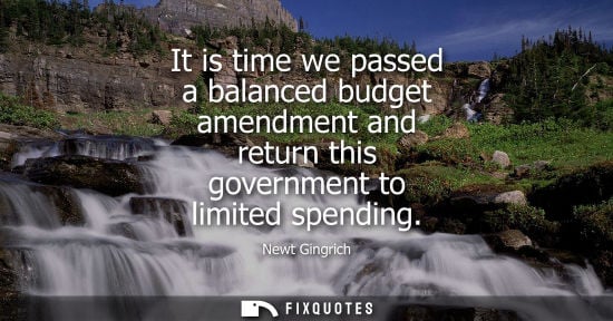 Small: It is time we passed a balanced budget amendment and return this government to limited spending