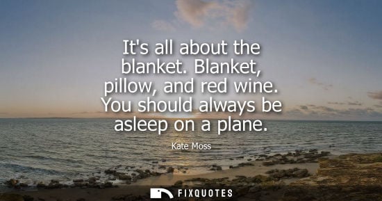 Small: Its all about the blanket. Blanket, pillow, and red wine. You should always be asleep on a plane
