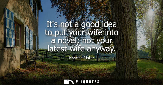 Small: Its not a good idea to put your wife into a novel not your latest wife anyway