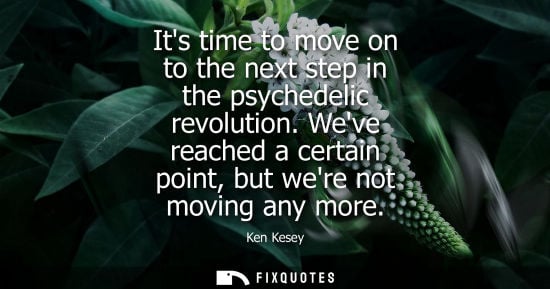 Small: Its time to move on to the next step in the psychedelic revolution. Weve reached a certain point, but w