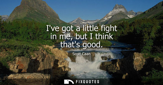 Small: Ive got a little fight in me, but I think thats good